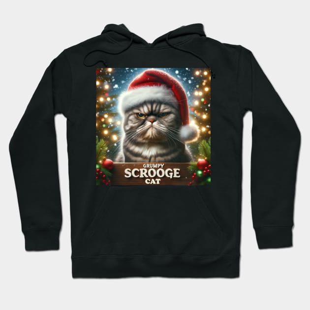 Grumpy  Scrooge Cat Hoodie by TooplesArt